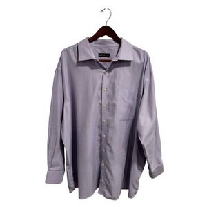 ROCHESTER‎ Dress Shirt 20 34/35 Mens Long Sleeve Egyptian Cotton Purple Plaid